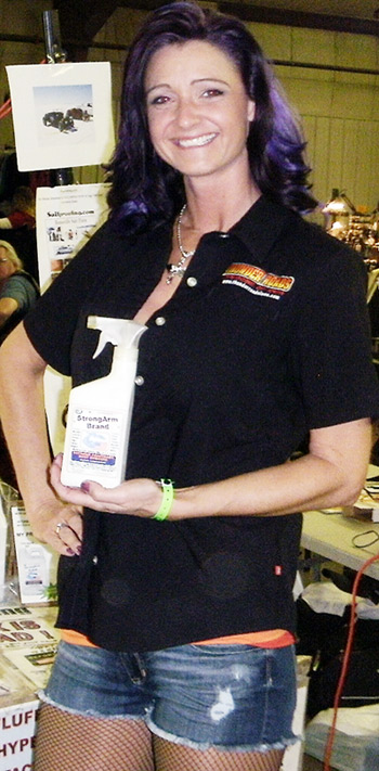 Eryka with Pint Bottle of USAfluid