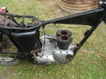 68 Triumph Closeup of frame and engine after StrongArm Surface Restoration