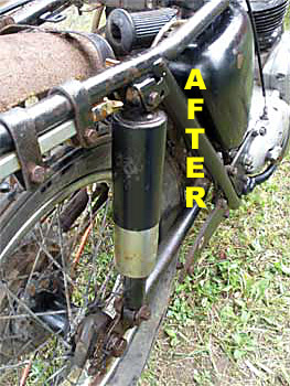 68 Triumph Frame and Shock after StrongArm Cleanup