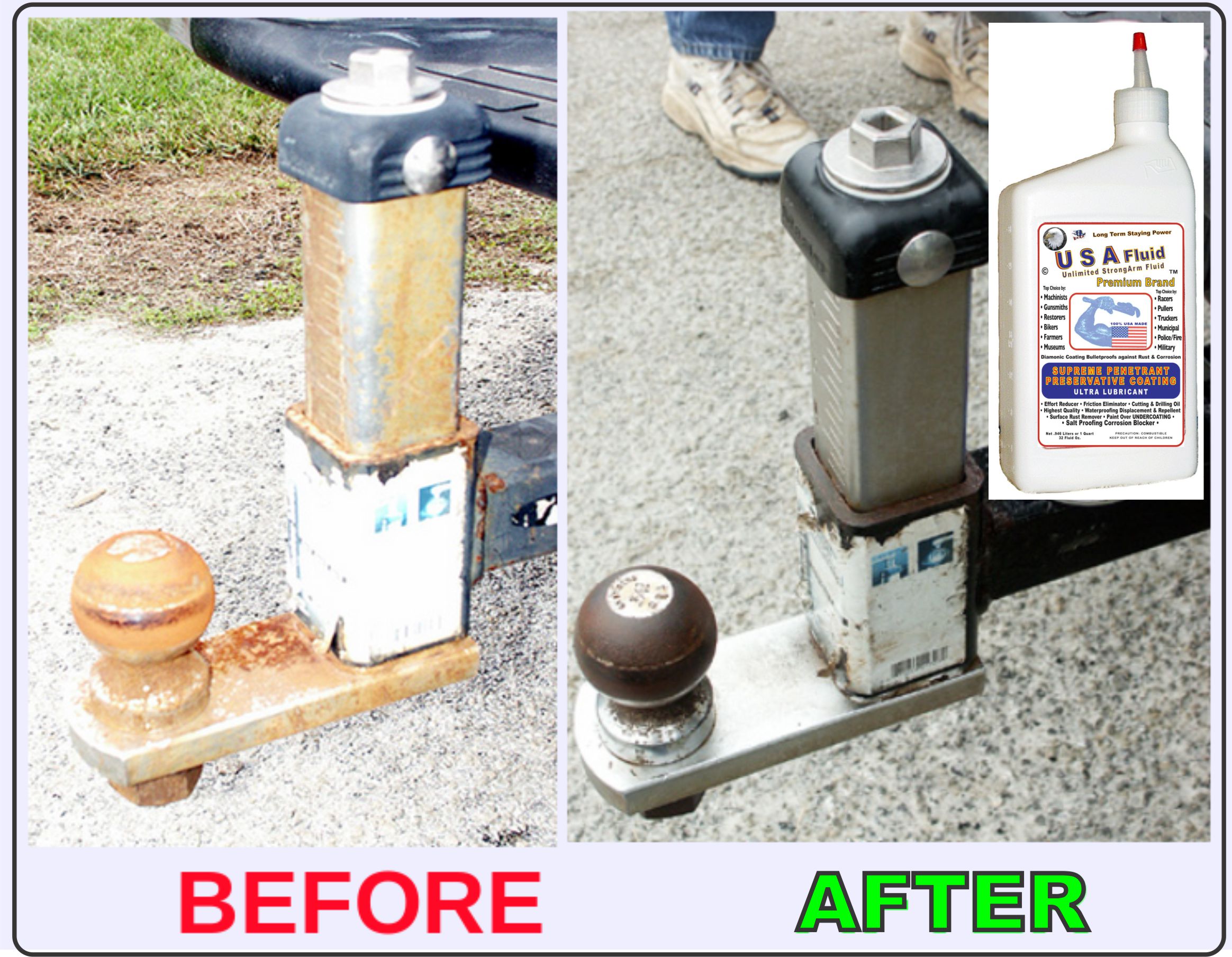 USA Fluid Trailer Hitch Cleanup