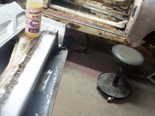Porsche 356 Welded Door over StrongArm Brand Sprays Coating