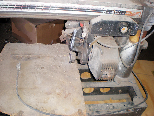 Radial Arm Saw Before StrongArm Fluid Treatment