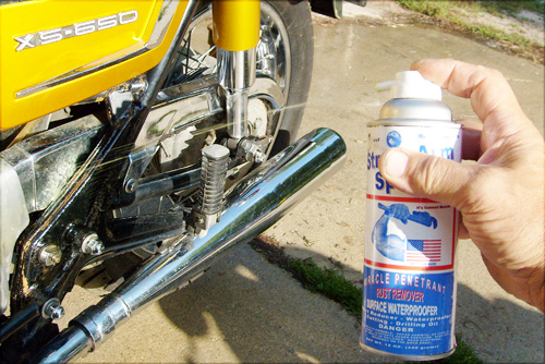 Frame Painting On An Xs 650 Motorcycle Over Usa Fluid The Unlimited Strongarm Rust Remover And Paint Preparation Undercoating