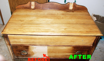 StrongArm Furniture treatment Before and After Example